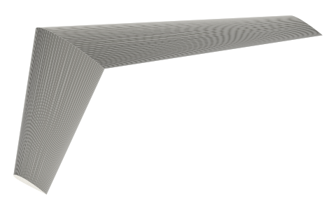 Swept-back wing, isometric render of a generated part