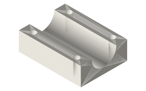 Syringe cradles for 10, 20 and 60 mL barrels, isometric render of a generated part