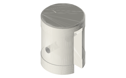 Ring-less pistons with a con-rod fork for 10, 20 and 30 mL syringe barrels, isometric render of a generated part