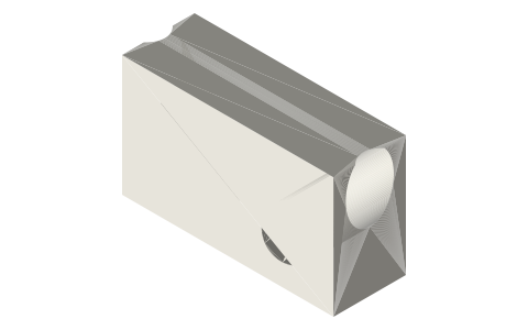 90° V block for two 10 mL syringes, isometric render of a generated part