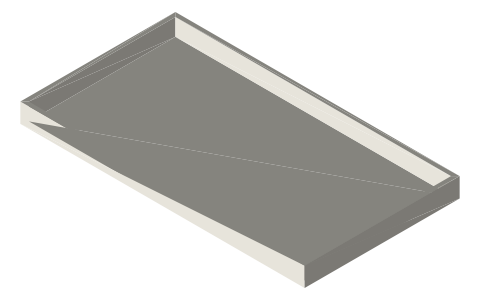 Drawer boxes and faces for T-slot bench bays: 22 to 44 in wide, 3 to 8 in faces, isometric render of a generated part