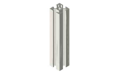 Aluminium T-slot extrusion: 2020, 2040, 2060, 2080, V-slot, 3030, 3060, 4040, 4080, 1010, 1515, isometric render of a generated part