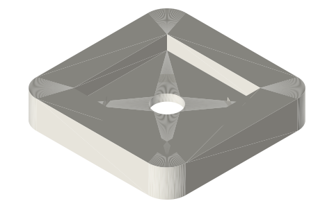 Extrusion end feet for 20, 30, 40 and 10-series, isometric render of a generated part