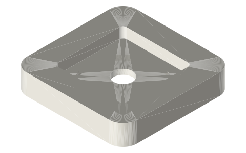 Extrusion end feet for 20, 30, 40, 45 mm and 1 in, 1.5 in T-slot extrusion, isometric render of a generated part