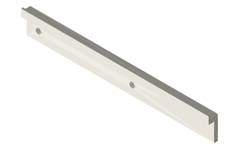 Parts bins and bin rail for 15-series benches, isometric render of a generated part