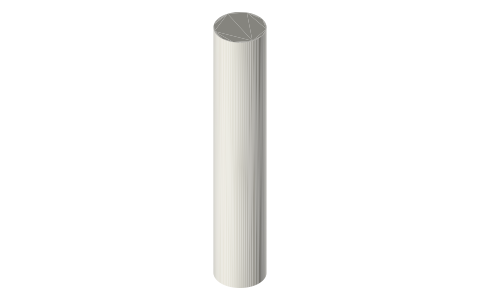 TACO F31-1610 slotted traditional weld-on aluminium rod holder (1-1/2 in ID x 8-1/2 in), isometric render of a generated part