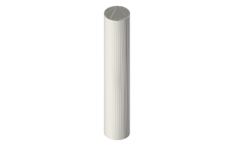 TACO F31-2230 flared weld-on rod holder (1-3/4 in ID x 9-3/4 in), isometric render of a generated part
