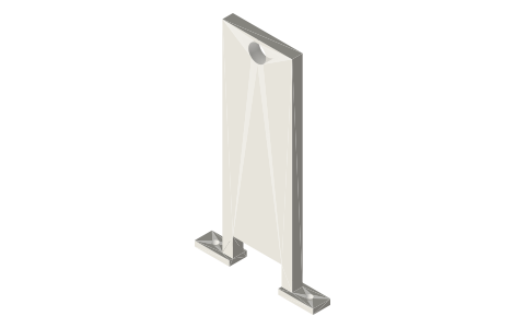 Shaft stand for a 623 bearing, axis 112 above the foot, isometric render of a generated part