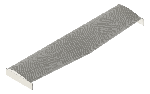 Tandem-wing ground-effect craft (Jorg type), isometric render of a generated part