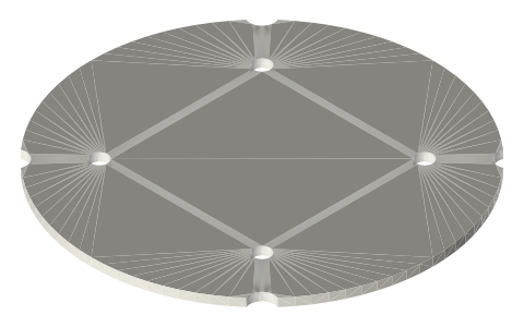TBS Source One V5 5-inch frame, isometric render of a generated part