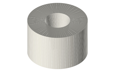 Thermoacoustic jet pump: 2 in, Ø20 to Ø8 taper, isometric render of a generated part