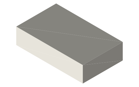 Anvil block 50 × 30 × 12 for the tilt hammer, isometric render of a generated part