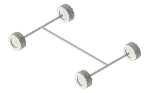 Front toe (toe-in / toe-out), isometric render of a generated part