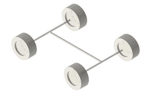 Rear toe-in, isometric render of a generated part