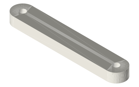 Toggle links, 50 mm centres (pair), isometric render of a generated part