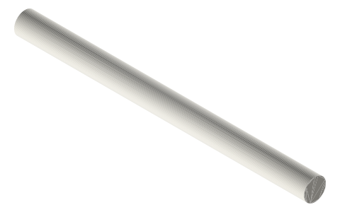 Tommy bar Ø6 × 80, isometric render of a generated part