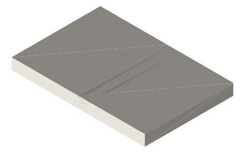 Tongue and groove joint, isometric render of a generated part
