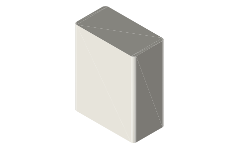TowerPro SG90 micro servo, isometric render of a generated part