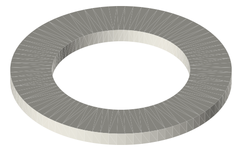 Traxxas 1985 ball bearing, 5 × 8 × 0.5 mm, isometric render of a generated part