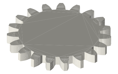 Traxxas 2419 19-tooth 48-pitch gear, isometric render of a generated part