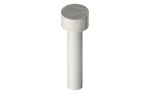 Traxxas 3236 screws, M2.5 × 12 mm, isometric render of a generated part
