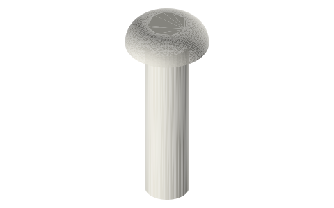 Traxxas 3933 screws, M4 × 16 mm, isometric render of a generated part
