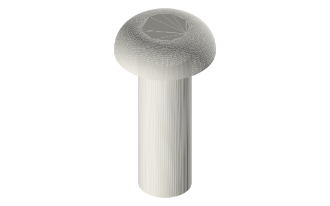 Traxxas 3937 screws, M4 × 12 mm, isometric render of a generated part