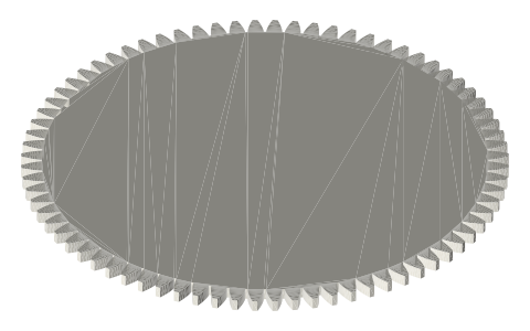 Traxxas 4676 76-tooth 48-pitch gear, isometric render of a generated part