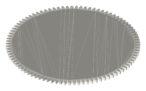 Traxxas 4690 90-tooth 48-pitch gear, isometric render of a generated part