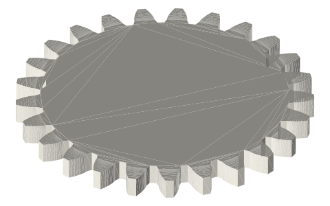 Traxxas 4725 25-tooth 48-pitch gear, isometric render of a generated part