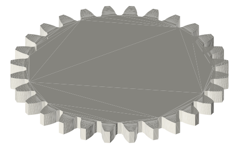 Traxxas 4728 28-tooth 48-pitch gear, isometric render of a generated part