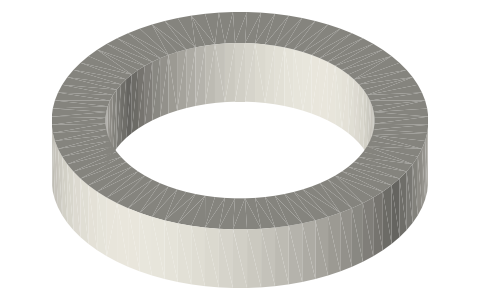 Traxxas 5102A ball bearing, 15 × 21 × 4 mm, isometric render of a generated part
