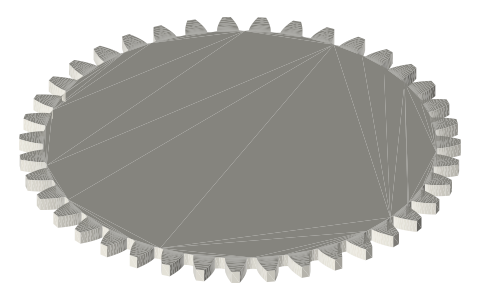 Traxxas 8052 39-tooth 32-pitch gear, isometric render of a generated part