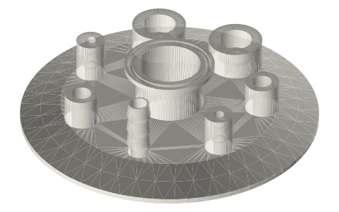 Tri-clamp brewing sensor lids: 4, 6 and 8 in caps with every port a fermenter needs, isometric render of a generated part