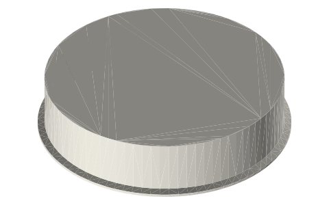 10 in tri-clamp closed-end cup (welded floor), isometric render of a generated part