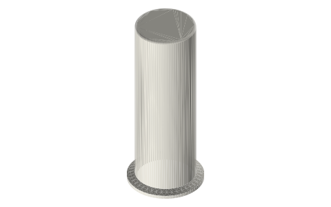 2 in × 152.4 mm closed-end hot spool, bore finished Ø48.00, isometric render of a generated part