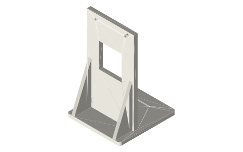 Frame for a 2 in tri-clamp cross, isometric render of a generated part
