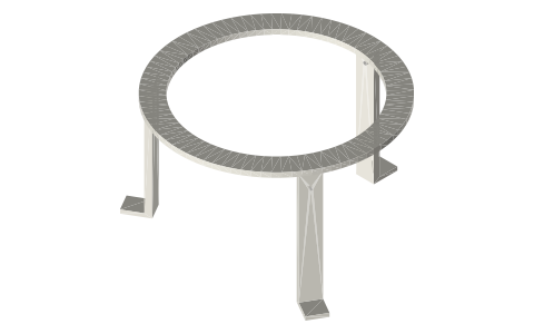 Burner stand for a 10 in tri-clamp cup, isometric render of a generated part