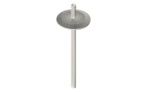 Tri-clamp dip-tube caps: 1½ and 2 in, ⅜ in tube 6 to 24 in long, isometric render of a generated part