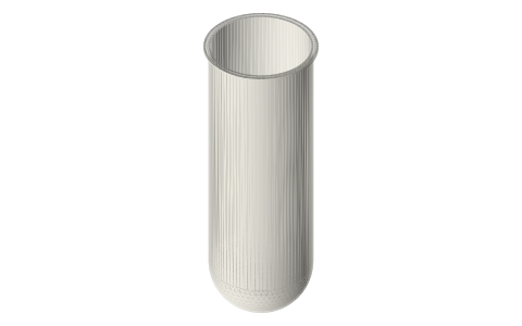 Tri-clamp vessels with a dished or round welded bottom: 4, 6 and 8 in, 12 to 24 in deep, isometric render of a generated part