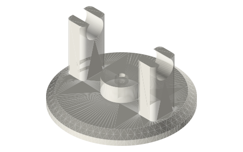 Tri-clamp displacers and engine heads: 1.5, 2 and 3 in spools, isometric render of a generated part