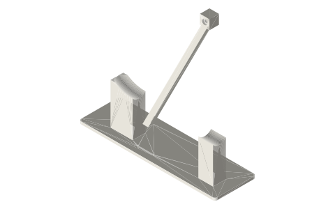 Frame for a 2 in tri-clamp elbow, isometric render of a generated part