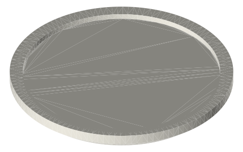 Tri-clamp end cap and gasket, 1.5 and 2 inch, isometric render of a generated part