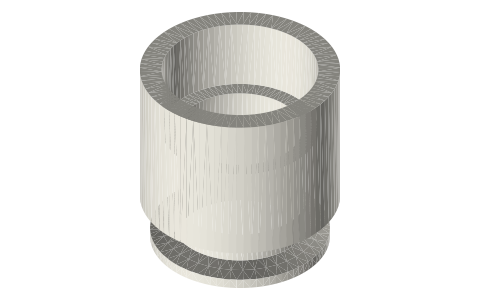 Tri-clamp × female NPT adapters (22MP style): ½ to 4 in, isometric render of a generated part