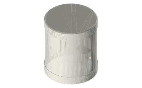 Full-bore pistons for tri-clamp spools: Ø34.8, Ø47.5 and Ø72.9, isometric render of a generated part