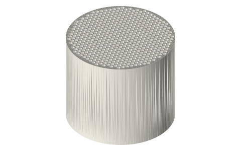 Honeycomb and spiral stacks for tri-clamp spools: Ø34.8, Ø47.5 and Ø72.9, isometric render of a generated part