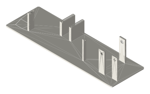 Frame for the horizontal tri-clamp gamma, isometric render of a generated part