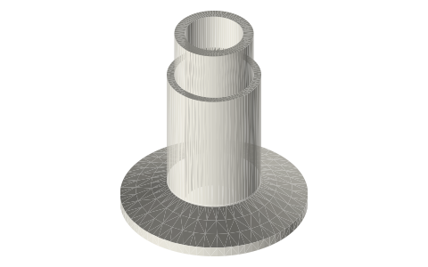 Tri-clamp × male NPT adapters (21MP style): ½ to 4 in, isometric render of a generated part