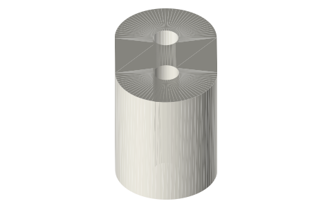 Link webs: a second crank throw on the first crank pin, isometric render of a generated part