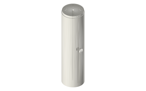 Tee inserts, 2 in: volume fillers for the run and branch of a standard 2 in equal tee, isometric render of a generated part